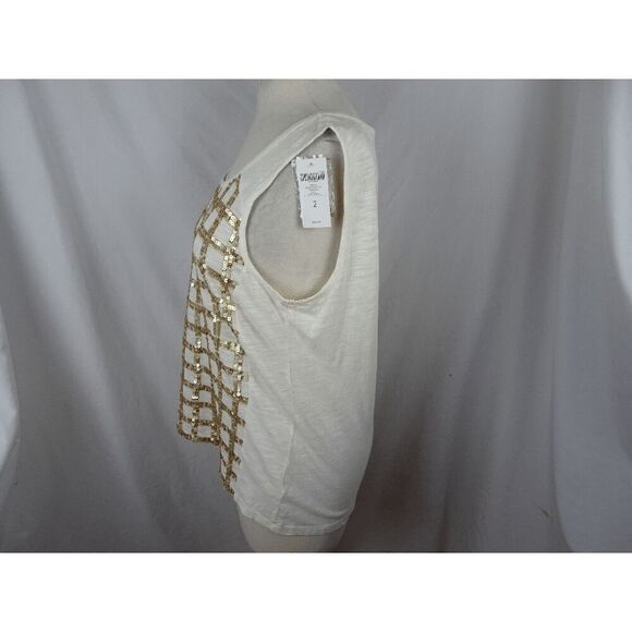Chico's Shine Sequin Women Tank Top Size 2 - Picture 4 of 9